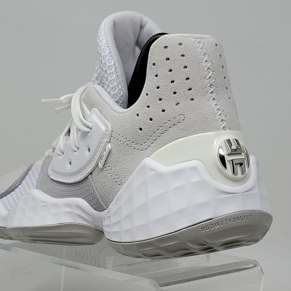 Adidas Harden Vol. 4 White Grey 2019 Basketball Shoes Men\'s Size 6.5 EF9653 New